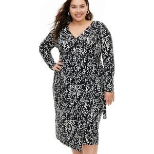 DVF for Target Long-Sleeve Midi Sea Spots Wrap Dress, NWT, 2X